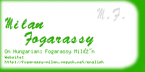 milan fogarassy business card